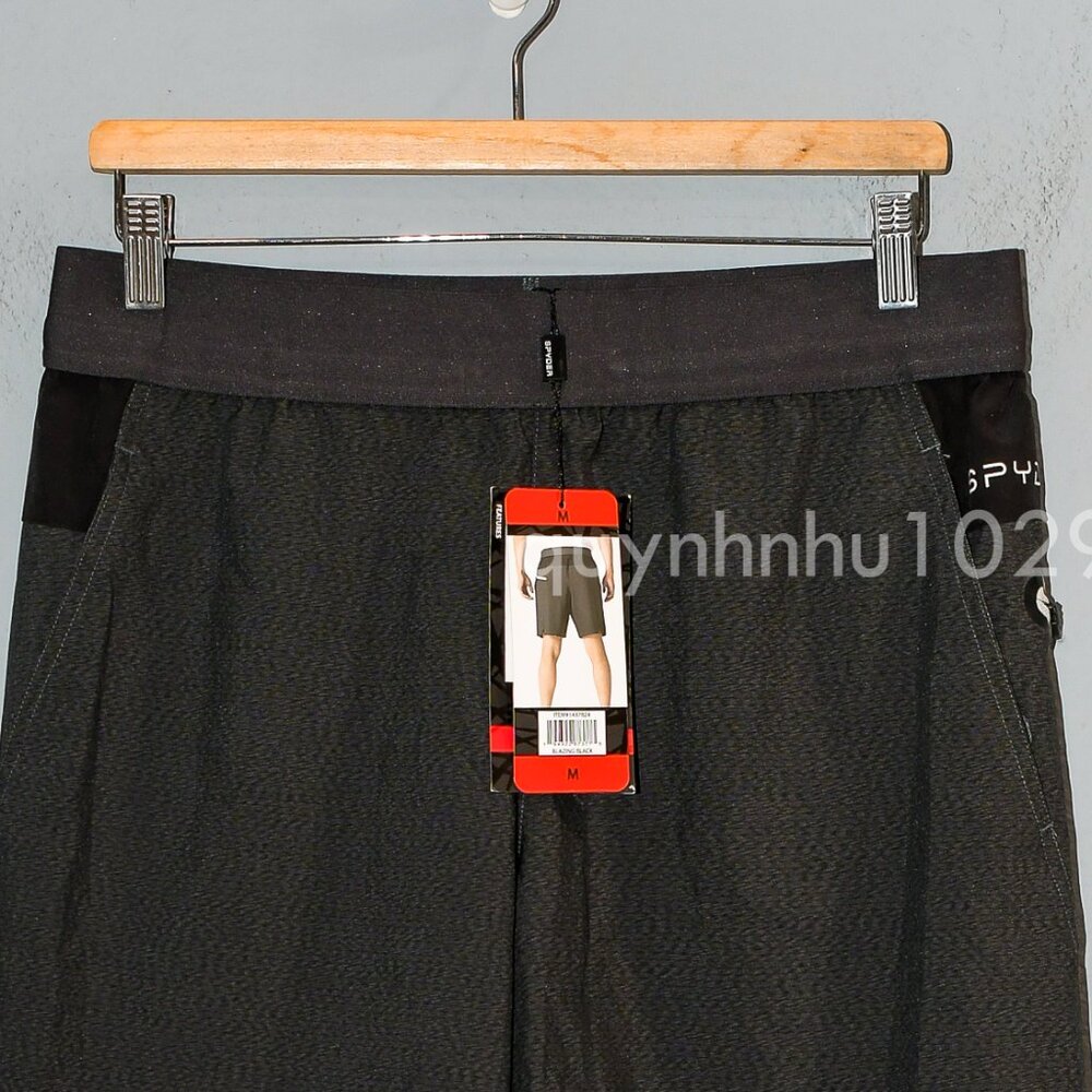 Spyder Men's Proweb Stretch Zippered Pockets Active Shorts in Black color - Picture 3 of 9